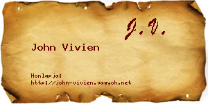 John Vivien névjegykártya